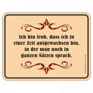 Magnetschild - in ganzen Sätzen