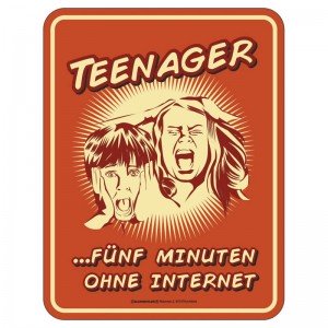 Magnetschild - Teenager ohne Internet