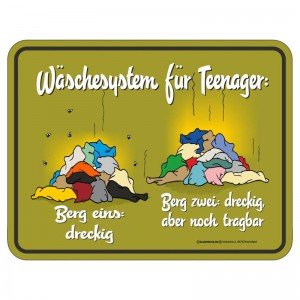 Magnetschild - Wäschesystem Teenager