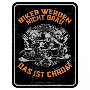 Magnetschild - Biker grau