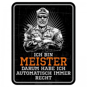 Magnetschild - Ich bin Meister