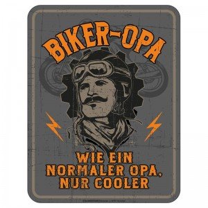Magnetschild - Biker Opa