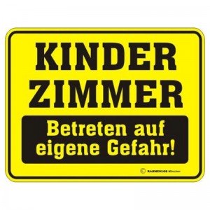 geprägtes Blechschild - Kidszimmer