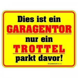 geprägtes Blechschild - Garagentor