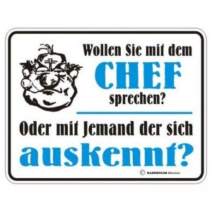 geprägtes Blechschild - Chef