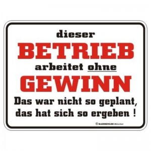 geprägtes Blechschild - kein Gewinn