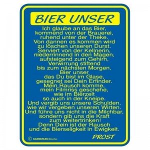 geprägtes Blechschild - Bier unser