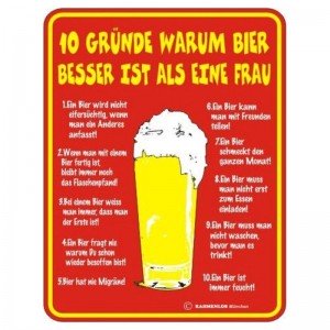 geprägtes Blechschild - 10 Gründe für Bier
