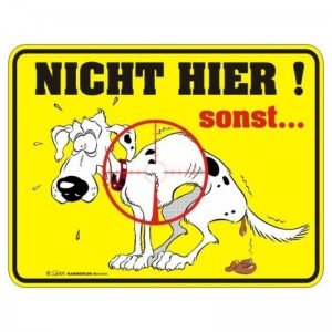 geprägtes Blechschild - Nicht hier