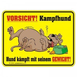 geprägtes Blechschild - Vorsicht Kampfhund