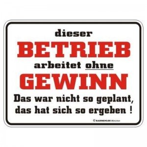 geprägtes Blechschild - kein Gewinn