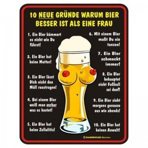 geprägtes Blechschild - 10 Gründe für Bier