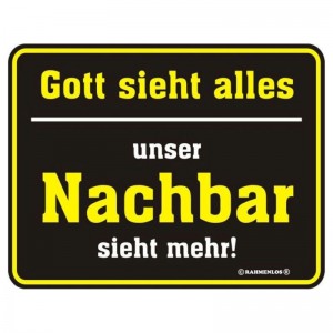 geprägtes Blechschild - Gott sieht alles