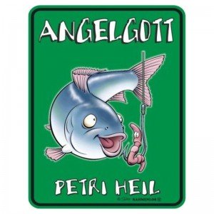 geprägtes Blechschild - Angelgott