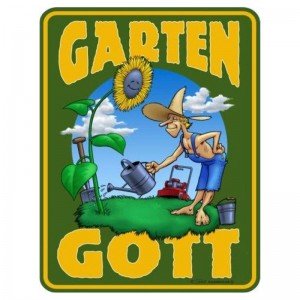geprägtes Blechschild - Garten Gott