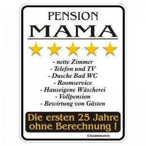 geprägtes Blechschild - Pension Mama