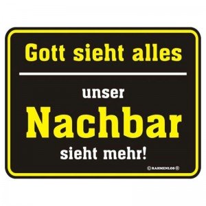 geprägtes Blechschild - Gott sieht alles