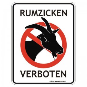 geprägtes Blechschild - Rumzicken