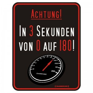 geprägtes Blechschild von 0 auf 180