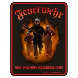 geprägtes Blechschild - Feuerwehr