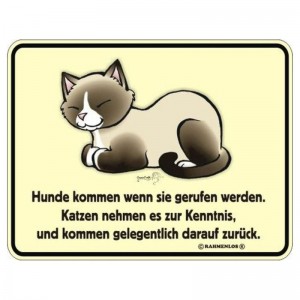 geprägtes Blechschild - Hund kommen ..