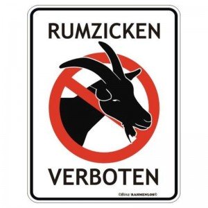 geprägtes Blechschild - Rumzicken