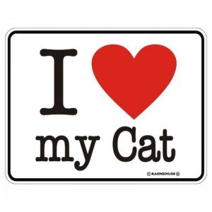 geprägtes Blechschild I love my Cat