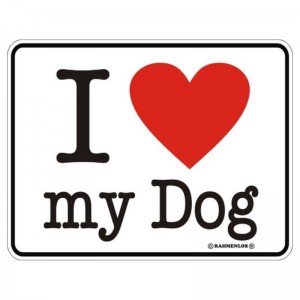 geprägtes Blechschild I love my Dog