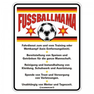 geprägtes Blechschild Fussball Mama