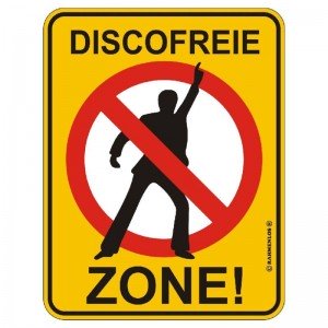 geprägtes Blechschild Disco Freie Zone