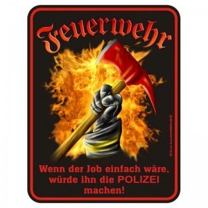 geprägtes Blechschild - Feuerwehr