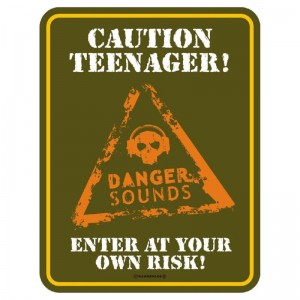 geprägtes Blechschild Caution Teenager