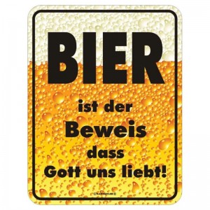 geprägtes Blechschild - Bier ist der Beweis