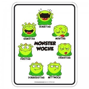 geprägtes Blechschild Monster Woche