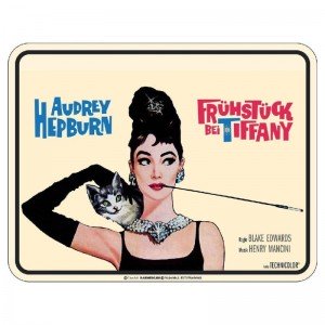 geprägtes Blechschild Frühstück bei Tiffany Audrey Hepburn