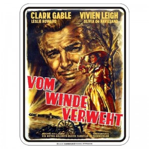 geprägtes Blechschild Vom Winde verweht Clark Gable Vivien Leigh