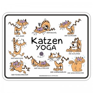 geprägtes Blechschild - Katzen Yoga
