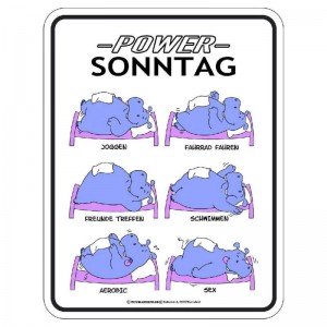geprägtes Blechschild Power Sonntag