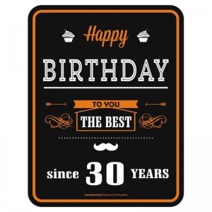 geprägtes Blechschild - Happy Birthday since 30 years