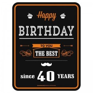geprägtes Blechschild - Happy Birthday 40