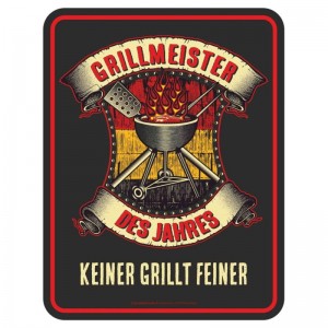 geprägtes Blechschild - Grillmeister des Jahres