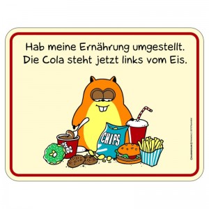 geprägtes Blechschild - Ernährung umgestellt