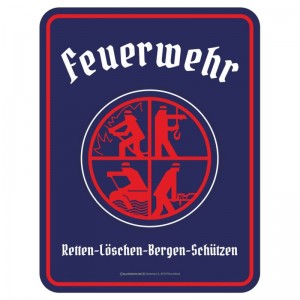 geprägtes Blechschild - Feuerwehr Logo