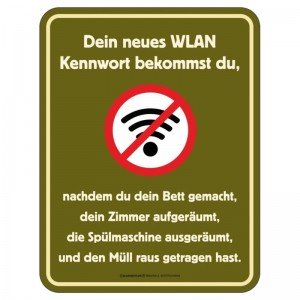geprägtes Blechschild - WLAN Kennwort