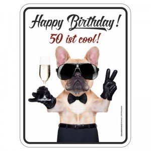 geprägtes Blechschild - Happy Birthday 50 ist cool