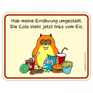 geprägtes Blechschild - Ernährung umgestellt