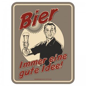 geprägtes Blechschild - Bier Idee