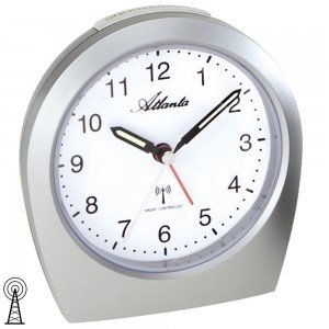 Wecker Funkwecker Funk silbern Licht Snooze leise ohne Ticken