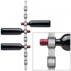 Weinflaschenhalter-Wandhalter CIOSO Edelstahl matt mit Kunststoff