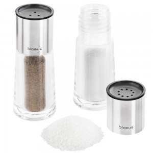 Salz & Pfeffer Set PEREA Edelstahl matt mit Kunststoff und Acrylglas